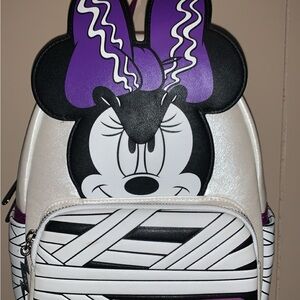 Disney Loungefly Minnie Mouse GLOW IN THE DARK bride of Frankenstein bag NWT